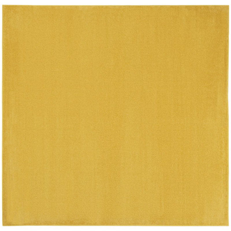 Tapis jaune uni Mullican Sandy, Carré 5 pi