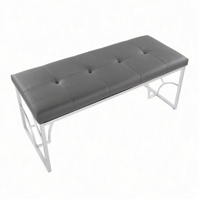 Banc contemporain en métal et similicuir