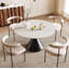 Table de salle à manger ronde en pierre frittée de 115 cm (45,2 po) pour 4 à 6 personnes-210711715-210711719