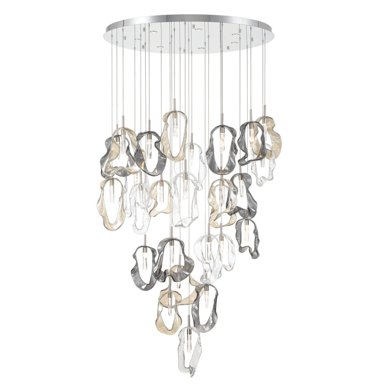 Lustre mixte 39 "Norah 26L, Nickel poli