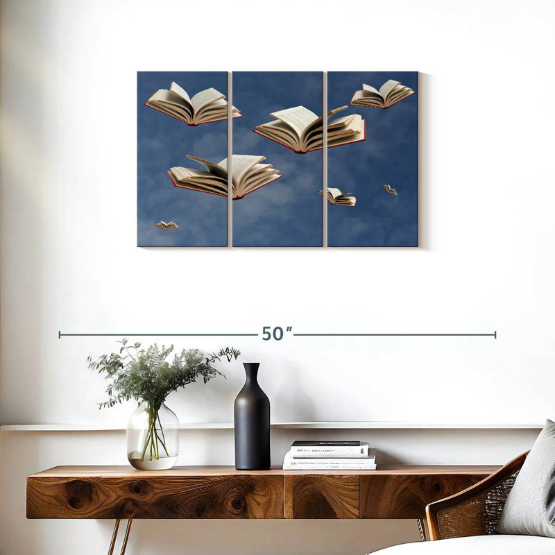 Kelan Levitating Books, 20" H x 33" W