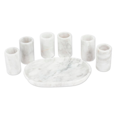 Novica Handmade Ethereal Modernity Onyx Tequila Glasses