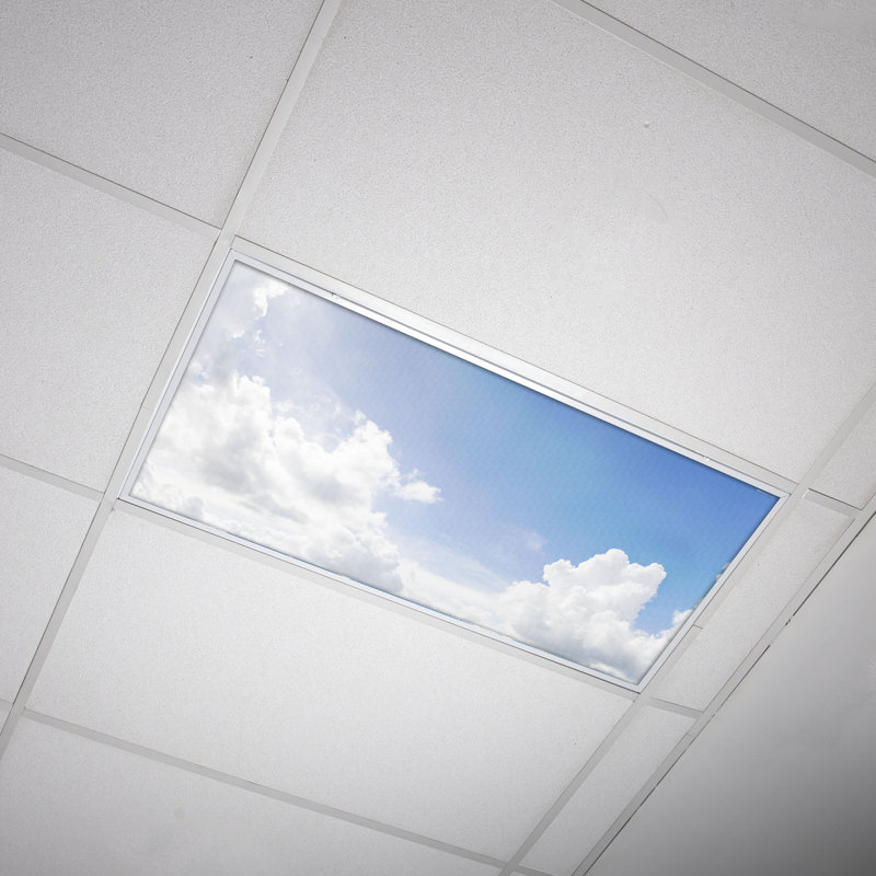 Cloud Classroom Fluorescent Light Covers for Ceiling Lights - For 2x4 Light Fixture - by Octo Lights