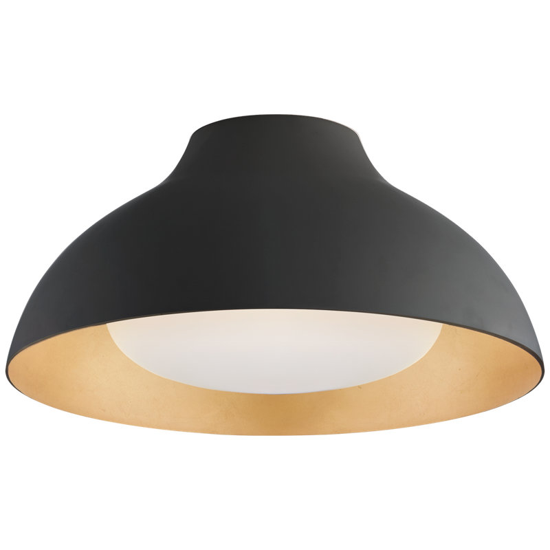 AERIN Agnes Flush Mount, Matte Black, 7" H x 15" W x 15" D