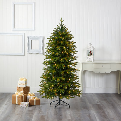 Sapin de Noël artificiel vert avec lumières DEL