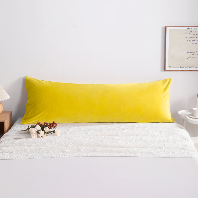 Velvet Zipper Body Pillowcase, Yellow