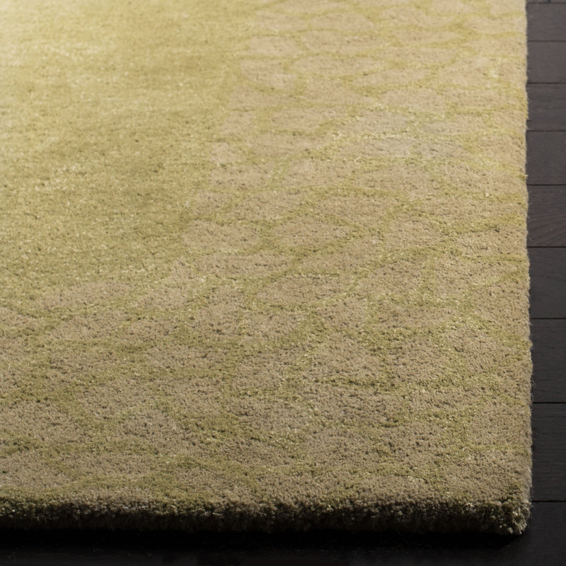 Candelo Hand Tufted Wool And Viscose Animal Print Rug, Square 6'