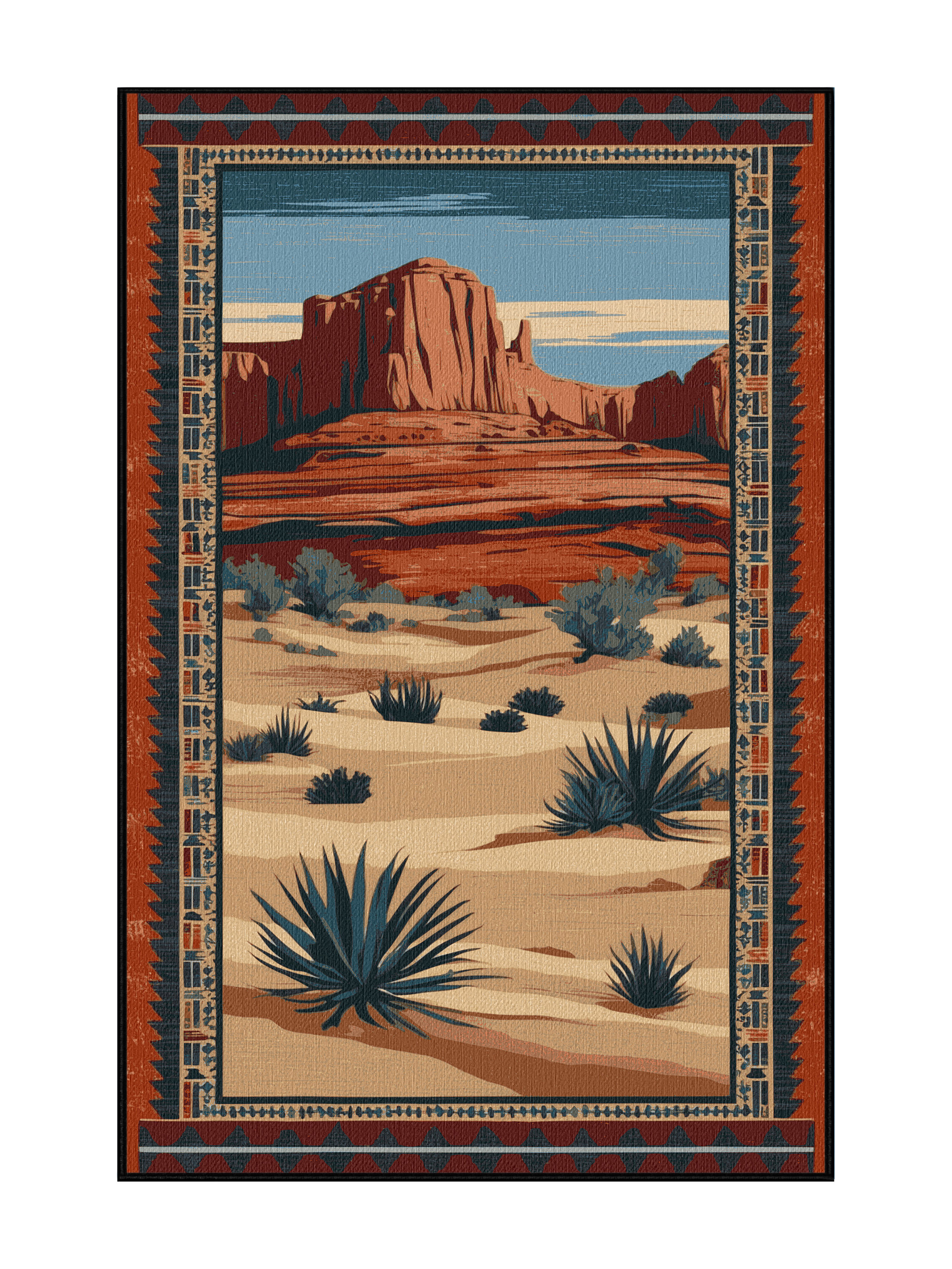 Foundry Select Washable Desert Landscape Southwestern Area Rug | Wayfair
