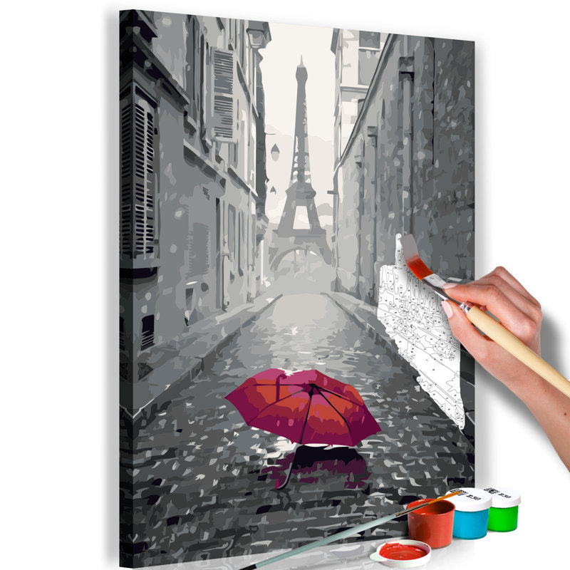 Kit de peinture par numéros - Parasol rouge Paris