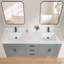 Dosseret de meuble-lavabo en pierre reconstituée blanc Carrara