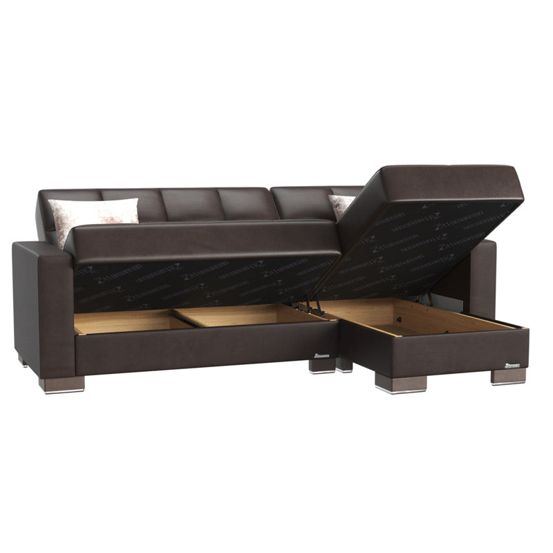 Chaise longue convertible avec rangement Primenest Nimbusflow, Brun