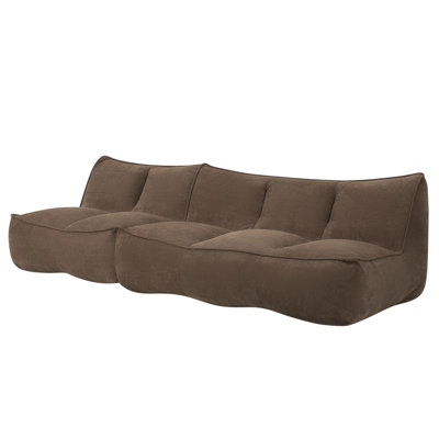 Canapés modulaires à compression, pouf moderne en velours côtelé marron pour la maison