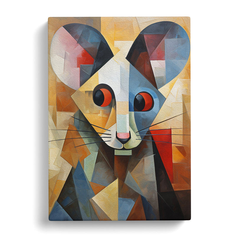 Rat Cubism Art - Wrapped Canvas, 76cm H x 50cm W x 3cm D