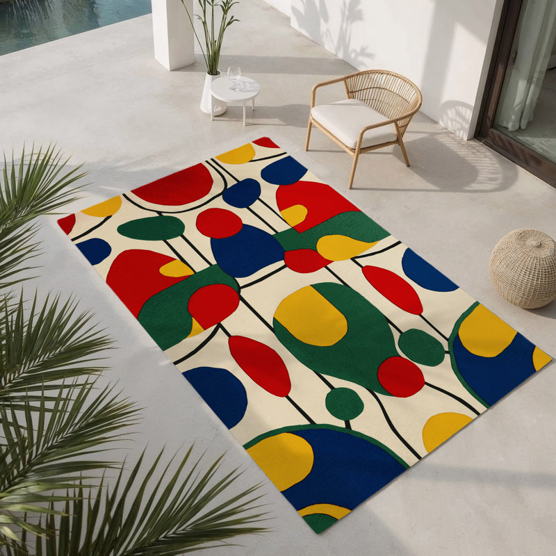 Tapis intérieur et extérieur Quirky Charm, Rectangle 1 pi 6 po x 2 pi 6 po