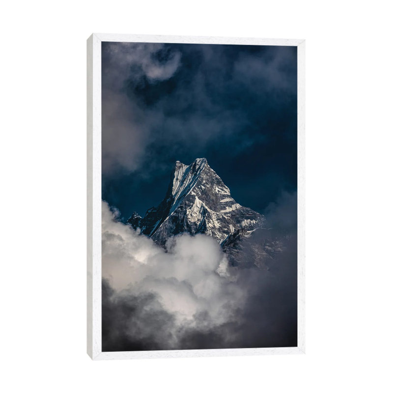 Nepal Himalayas Mount Everest In The Clouds by Alex G Perez - Gallery-Wrapped Canvas Giclée on Canvas, White Floater Frame