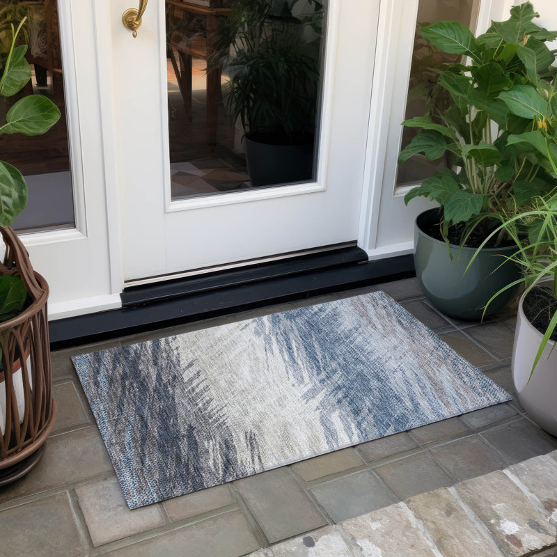 Machine Washable Indoor/Outdoor Huseby ACN2272 Stripes Rug, Rectangle 1'8" x 2'6"