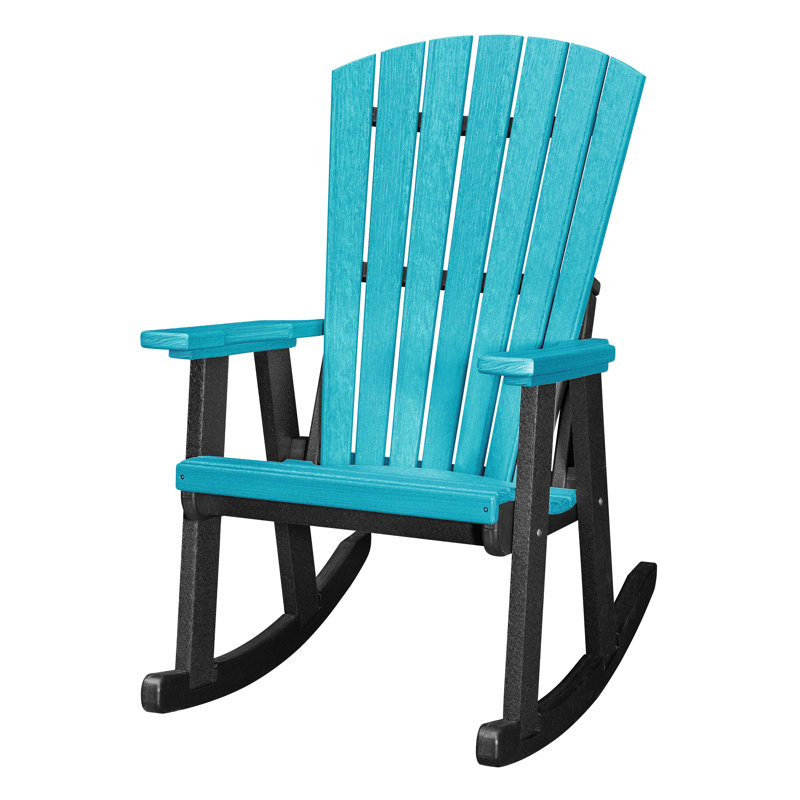 Chaise Adirondack à bascule en plastique Beraud, Bleu et noir