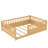 Elio Modern Pine Montessori Floor Bed with Extra-High Safety Guardrails-122489732-122489734