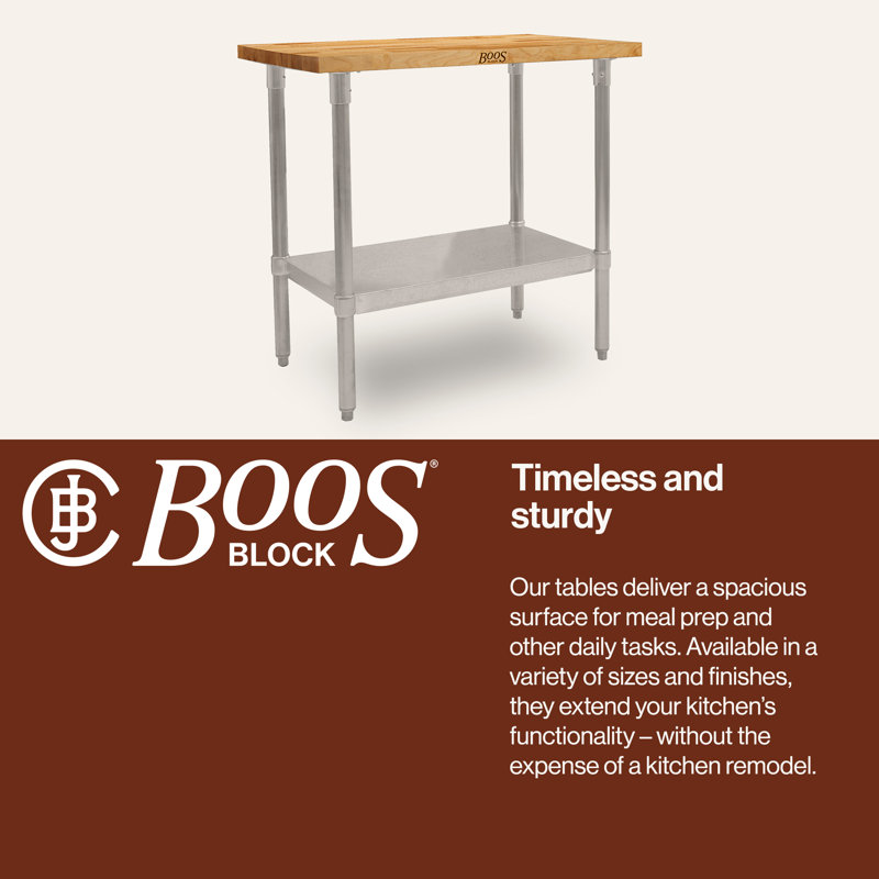 John Boos High-Quality Top Work Table, 36" H x 48" W x 24" D