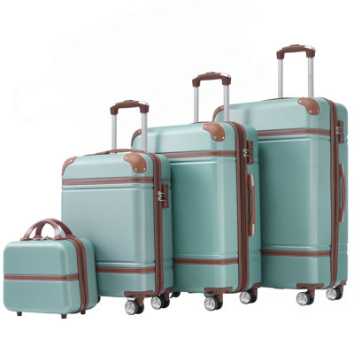 Hardshell Luggage Sets 4 Pieces 20"+24"+28" Luggages And Cosmetic Case Spinner Suitcase With TSA Lock  Lightweight