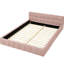 Lit plateforme grand en chenille rose avec tête de lit et structure solide sans sommier tapissier confortable et robuste-1239709968