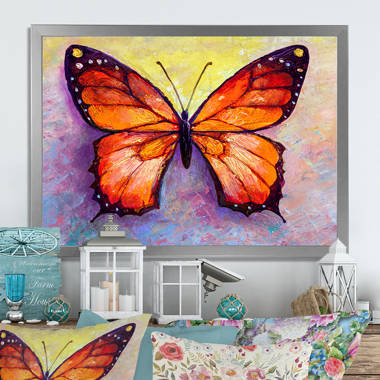 Wall Art Print, butterfly colorful, acrylic painting