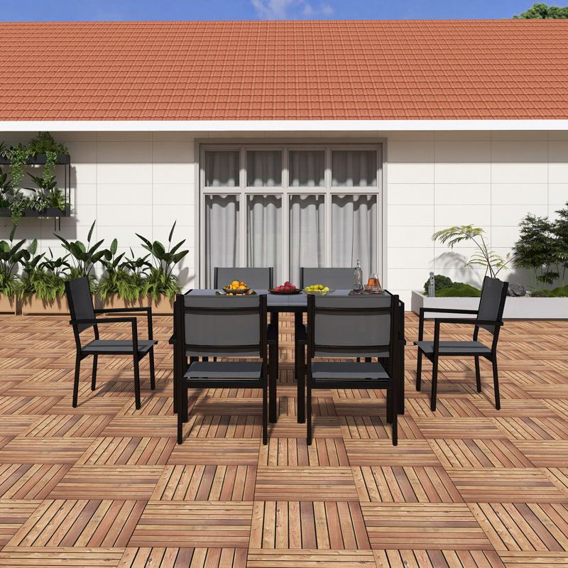High-Quality Steel Outdoor Table And Chair Set, Gray