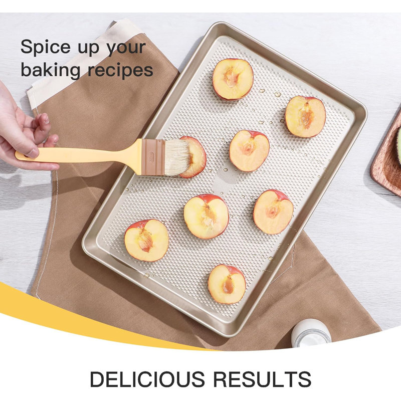 Cookie Sheet Set, Cookie Sheet For Oven, Non-Stick Half/Quarter/Jelly Roll With Diamond Texture Pattern, Heavy Duty Cookie Tray