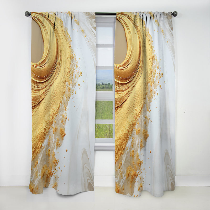 Donoho - Modern Spiral Abstract Blackout Curtain - 1 Panels, 52" W x 95" L