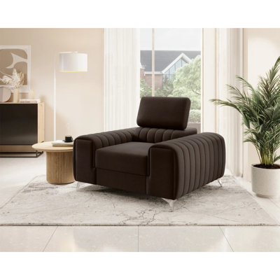 Fauteuil d'appoint moderne Laurence - Brun foncé