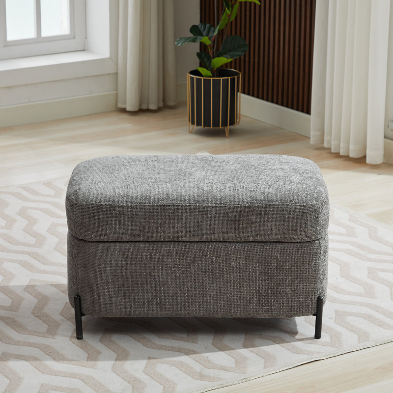 Repose-pieds avec rangement, Gris anthracite