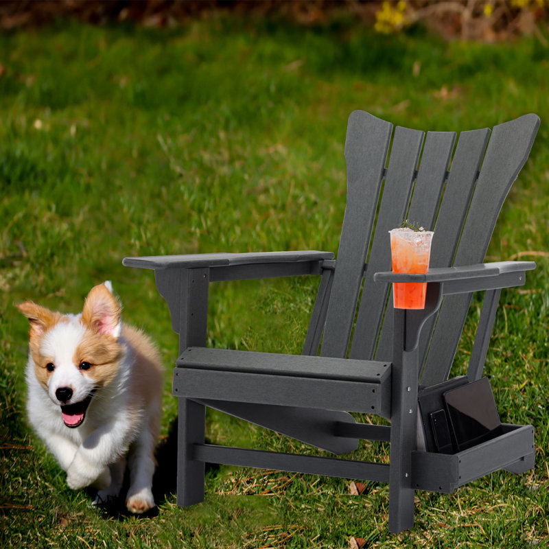 Chaise Adirondack pour l'extérieur en PEHD Licola, Gris