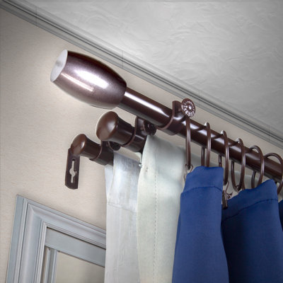 Aginah Steel Adjustable 0.81'' Triple Curtain Rod
