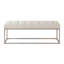 Banc rembourré beige, conception moderne, 1 pièce, rembourrage en mousse, pieds en métal champagne, largeur totale de 48 po, entrée de siège de lit