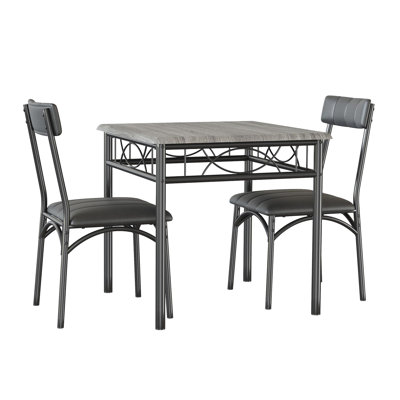 Dining Table Set, 3 Pcs Space Saving Kitchen Table With 2 Chairs