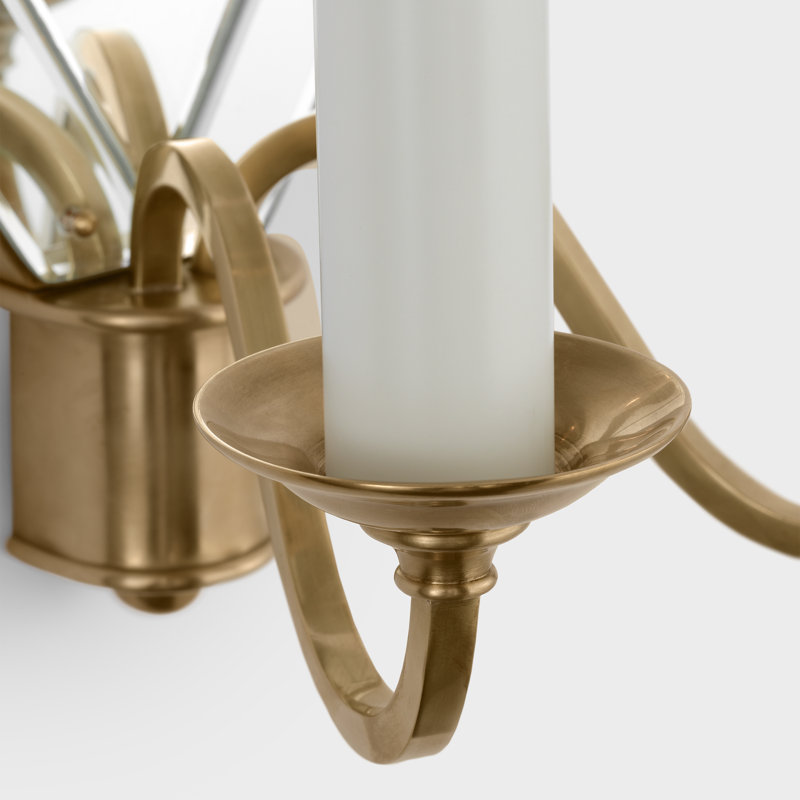 Adelaide 2 - Light Candle Wall Light, Natural Brass, 18.5" H x 8.5" W x 7.75" D