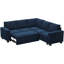 Shavera Velvet Convertible L Shaped Sectional Sofa Bed Sleeper Couch-191989933