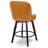 MINCETA 360° Swivel Bar Stools Set of 2, 26 Inch Counter Height Bar Stool with Shell Backrest, PU Leather Upholstered Bar Chair with with Footrest, for Kitchen Island, Home Bar, Brown-1176753363