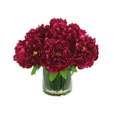 11 " Polysilk Peony Arrangement