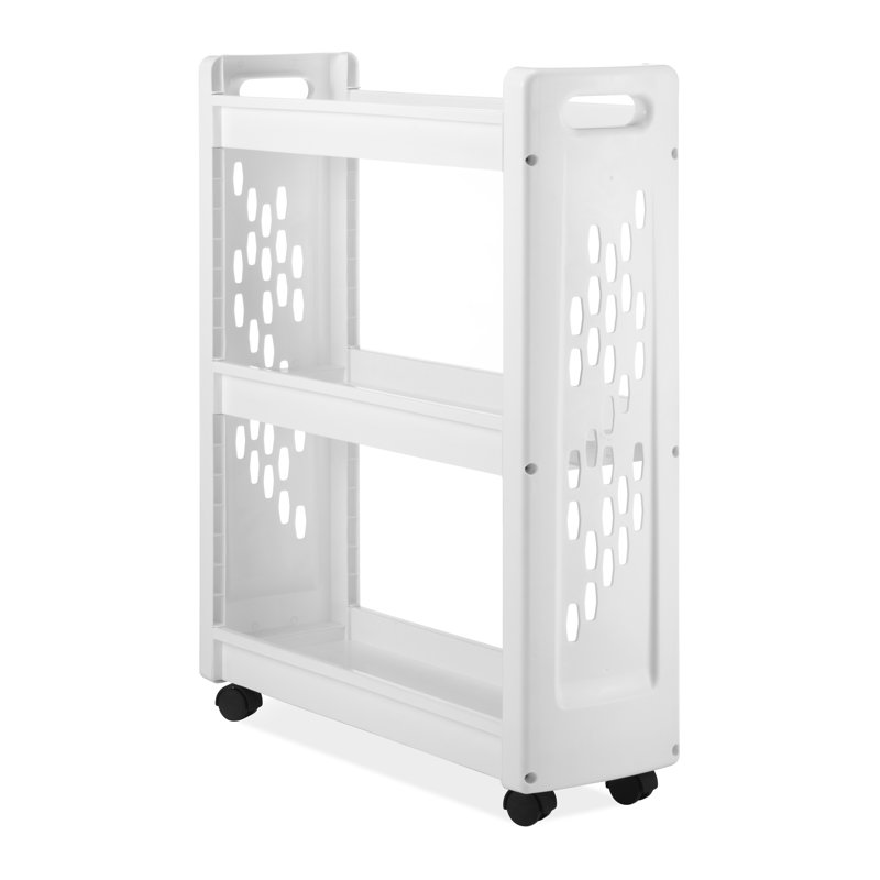 Plastic Free Standing Laundry Cart with Wheels