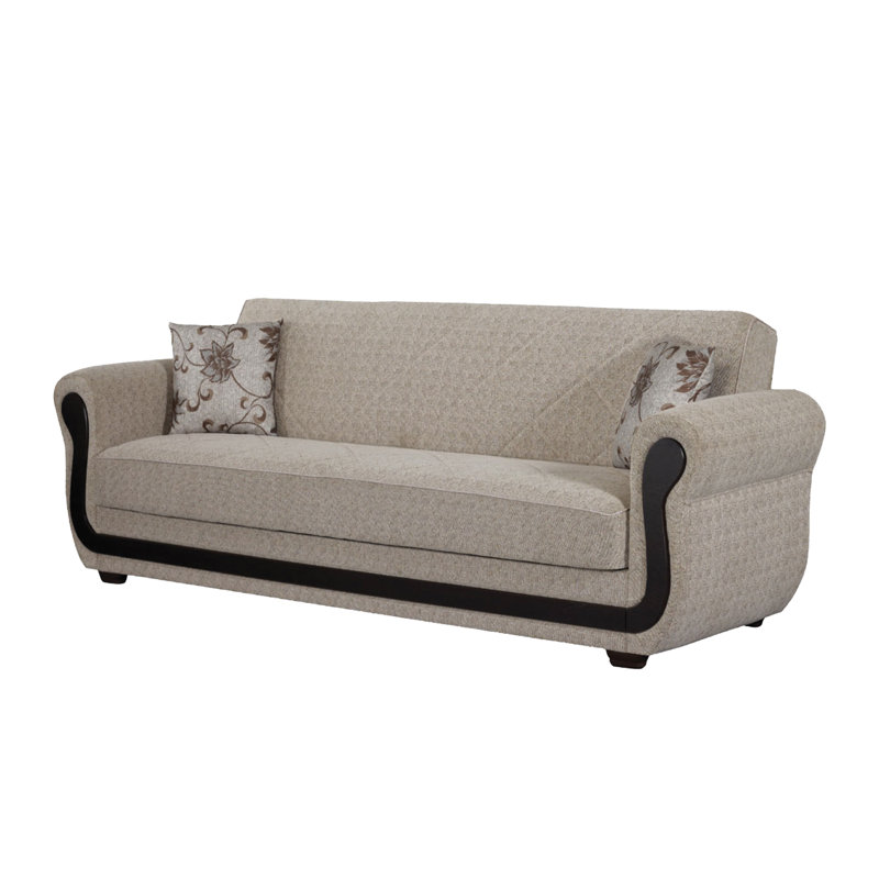 Twin 91'' Upholstered Convertible Sofa, Beige 