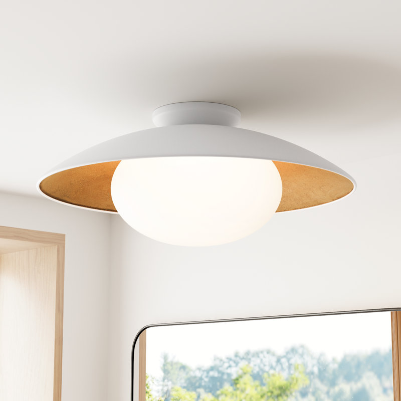 Jason Flush Mount, White Lustro, 9'' H x 21'' W x 21'' D