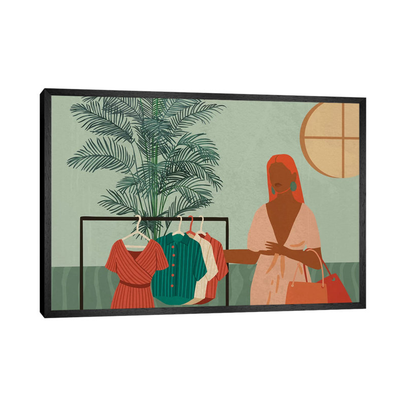 Retail Therapy No. 1 - Print on Canvas, 152.5 cm H x 101.5 cm W, Black Framed