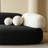 Modern Black Solid Wood Suede Leather Sofa