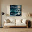 Coastal Moonlit Coast, art mural gris en métal-547741844
