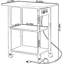 Support d'imprimante industriel à 3 niveaux avec station de charge, chariot d'imprimante mobile avec tablette de rangement et cadre en acier, table d'imprimante roulante avec roues verrouillables pour le bureau personnel