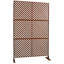 Clôture d'intimité en métal l 76 po H48 po - Rouge rouillé, aspect intérieur et extérieur élégant