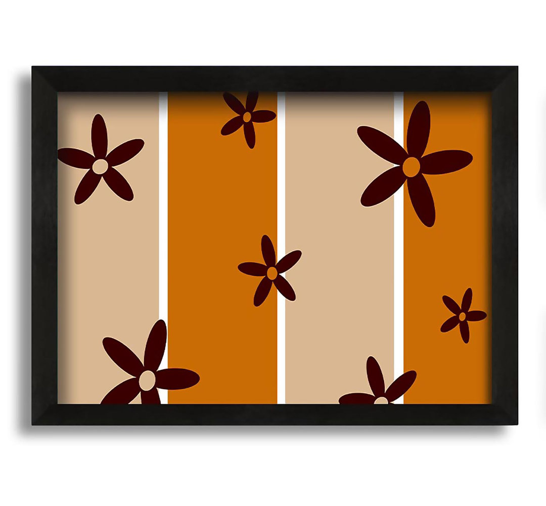 Gerahmtes Leinwandbild Chocolate Daisy Stripes