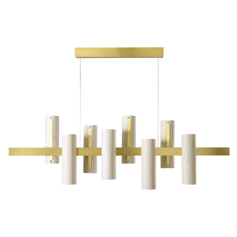 Black Note 8 - Light LED Pendant, Ivory White, Gold, 2700K Bulb Temperature