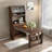 Buffet With Hutch And Foldable Dining Table, Storage Shelves, Side Hooks And A Cabinet With Sliding Doors-955238248